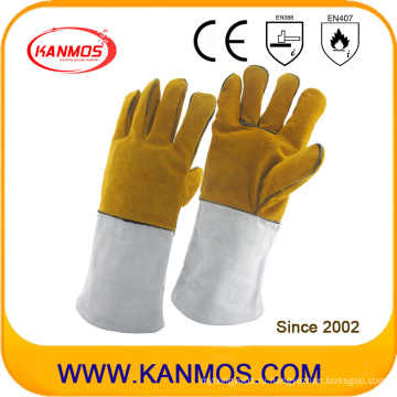 Перчатки из натуральной кожи с разделенной кожей Промышленные рукава для ручной сварки (11118)